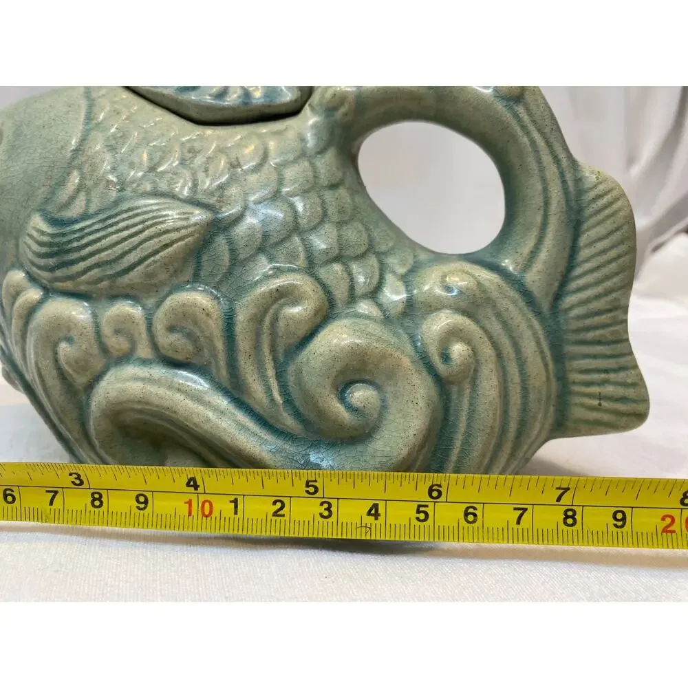 Andrea by Sadek Fish Teapot Vessel Celadon Mint Green